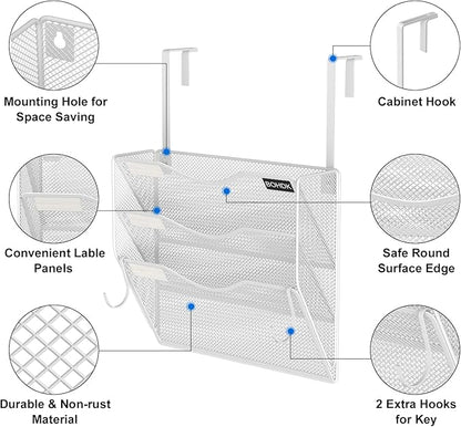 BOHDK Wall File Organizer, 3 Tire Hanging File Folder Mail Organizer, Vertical - Image 6