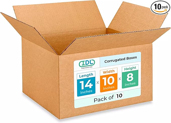 Medium Moving & Shipping Boxes 14x10x8 inches by IDLPackaging