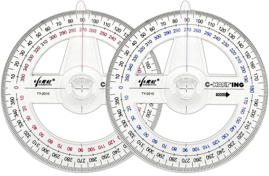 360° Protractor Pack of 2 Protactors Plastic Protractor Math Protractors Clear by LYHLYA