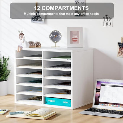 PAG Countertop Mail Sorter Organizer, Wooden Literature Organizer, Student - Image 4