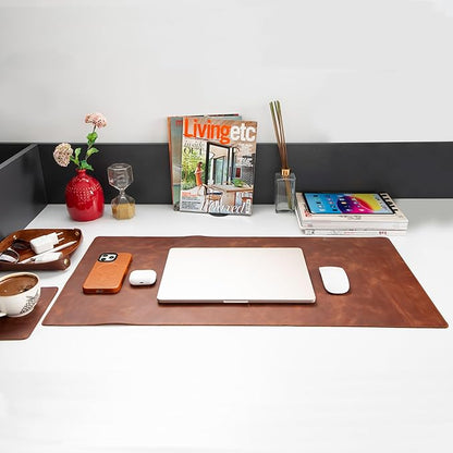 Node Leather - Genuine Leather Desk Mat, Desk Organizer & Cup Coaster - Leather - Image 2