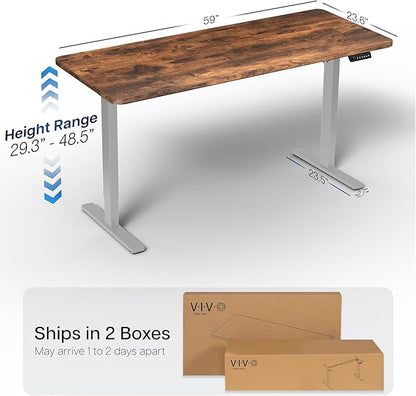 VIVO Electric 60 x 24 in Rustic Standing Desk, Memory Height Adjustment - Image 3