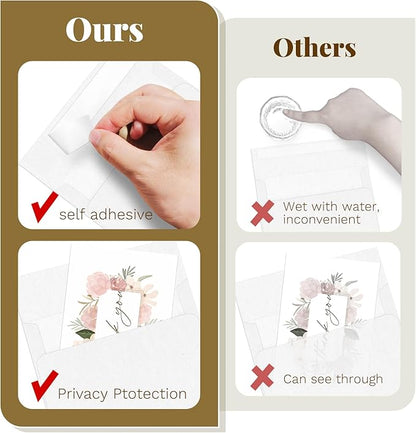 Goefun Blank White Cards and Envelopes 5.5 x 4.25 Folded Cardstock and A2 - Image 4