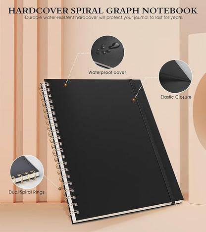 Graph Paper Notebook, Spiral Notebook Journal 8.5” x 11”, A4 Large Grid - Image 3