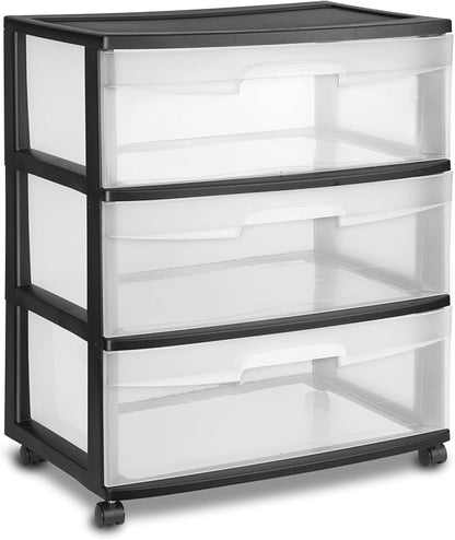3-Drawer Wide Rolling Storage Cart - Image 7