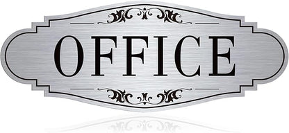 The Office Door Sign for Home and Business，Self-Adhesive Waterproof Brushed by LUHIMO