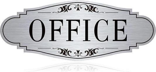 The Office Door Sign for Home and Business，Self-Adhesive Waterproof Brushed by LUHIMO