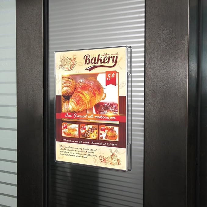 Niubee Acrylic Sign Holder 5x7 Vertical, Wall Mount Sign Holder Door Sign - Image 6