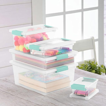 Sterilite 4-Pack Clip Box, Stackable Clear Plastic Bins - Image 6