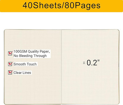 EUSOAR Graph Journal, 3 Packs Large A4 8.5" x 11" 40 Sheets/ 80 Pages, 100gsm - Image 3