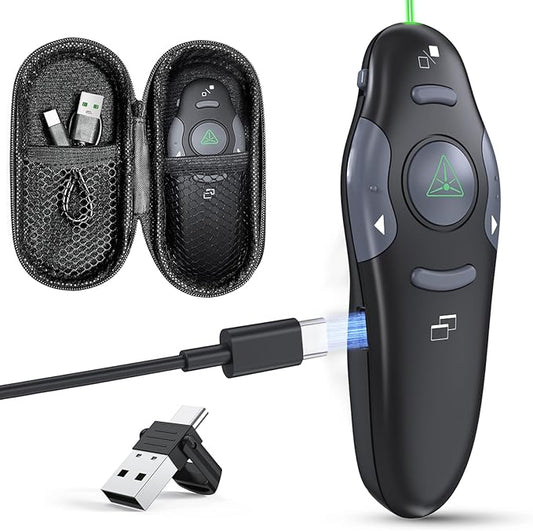Presentation Clicker with Case Storage Wireless Presenter Remote USB Type C by CLIKBUTM%C2%AE