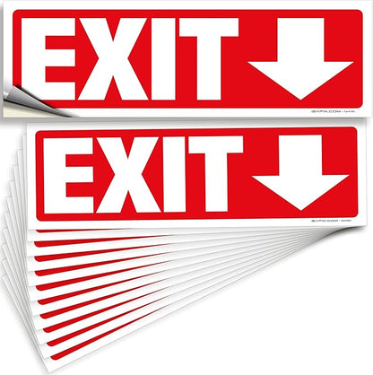 iSYFIX Exit Signs Stickers 12 Pack 12x4 Inch by iSYFIXPREMIUMSIGNS