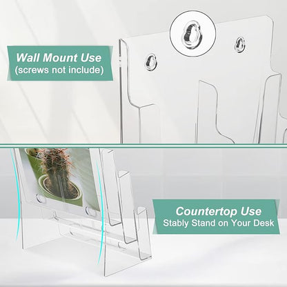 2 Pack Acrylic Brochure Holder 8.5 x 11 inches, 3 Tier Clear Brochure Display - Image 5