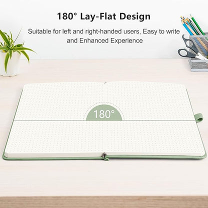 RETTACY Bullet Dotted Journal Notebook, 256 Pages, A5 Medium Size, Leather - Image 6