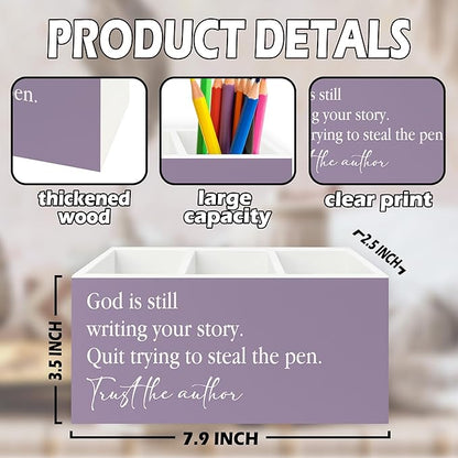 XPH Purple Christian Pen Pencil Holder Organizer - Image 7