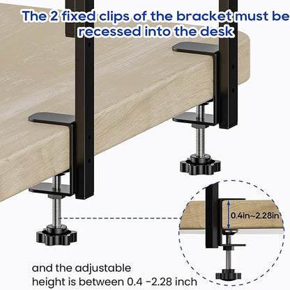 ART-GIFTREE Clamp On Desk Shelf 2-Tier, 12.5 inche Wood Shelving Unit - Image 6