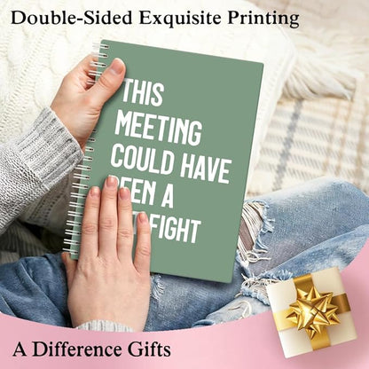 XQLZY This Meeting Could Have Been A Fist Fight Green Spiral Notebook, Funny - Image 6