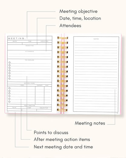 Lamare Meeting Notebook for Work Organization – Perfect Work Notebook for Note - Image 3