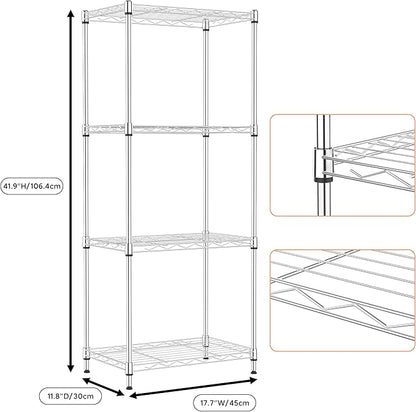 M MZG 4 Tiers Shelf Metal Storage Shelves Wire Rack Closet Organizers - Image 3