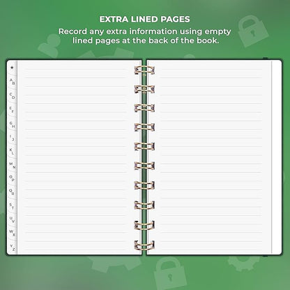 Clever Fox Password Book Spiral – Mini Internet Address & Password Organizer - Image 6
