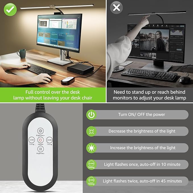 ShineTech LED Desk Lamp for Home Office, 3000K Warm White Double Head Architect - Image 5