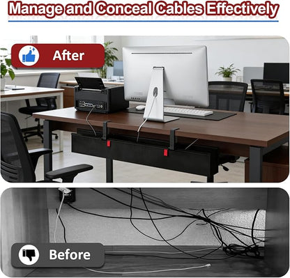 Under Desk Cable Management Tray, Clamp/Screw Mount Desk Cable Management - Image 5