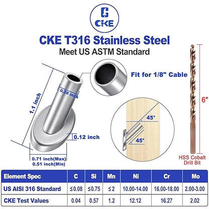 CKE 40 Pack 45 Degree T316 Marine Grade Stainless Steel Angle Beveled Protector - Image 2