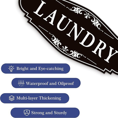 Laundry Room Door Sign for Business and Home，Self-adhesive Waterproof Cute - Image 3