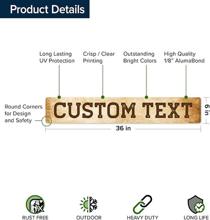Custom Sign, Custom Street Sign, 11 Font Colors, 13 Font Styles, 4 Hole Options - Image 6