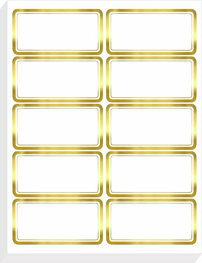 200 PCS Gold Metallic Name Labels, Blank Name Tag Stickers by Stickyourhappymoment