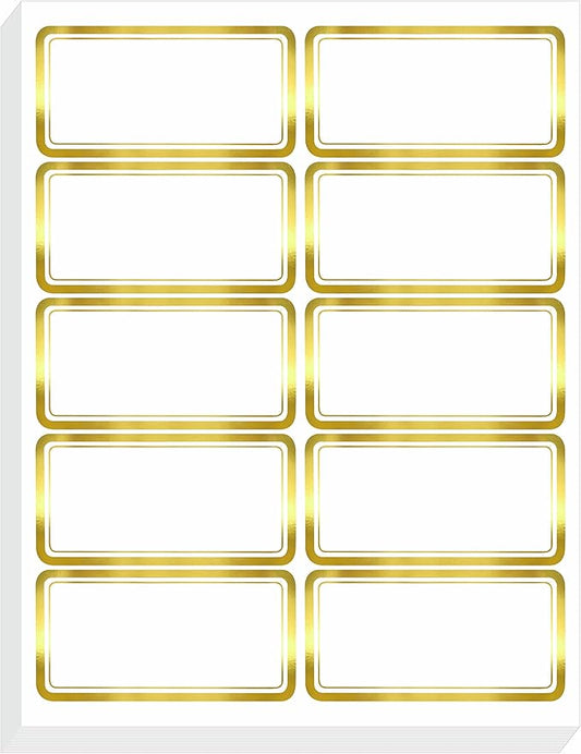 200 PCS Gold Metallic Name Labels, Blank Name Tag Stickers by Stickyourhappymoment