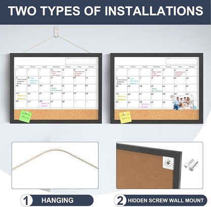 Dry Erase Calendar for Wall, 18x24 Inches Calendar Whiteboard for Wall - Image 2