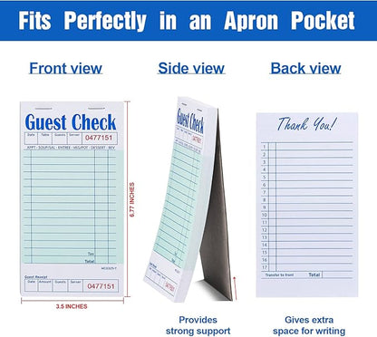 Methdic Guest Checks Server Note Pads 500 Orders Waitress Notepad - Image 2