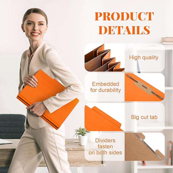 Skyygemm 48 Pcs Classification Folders Letter Size, 3 Divider Pressboard File - Image 3