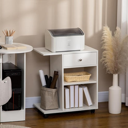 Zateety Mobile Printer Stand, Rolling File Cabinet Cart - Image 9