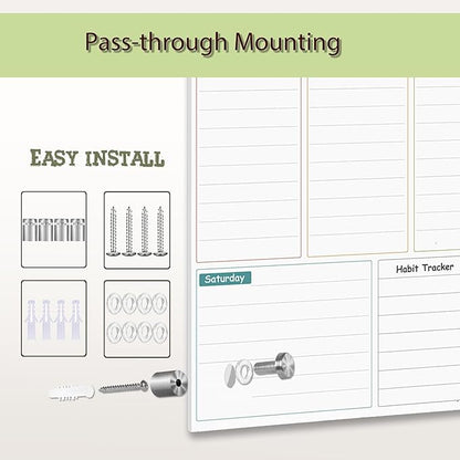 Glass Weekly Dry Erase Board for Wall 16"X 12", Colorful Weekly Calendar - Image 5