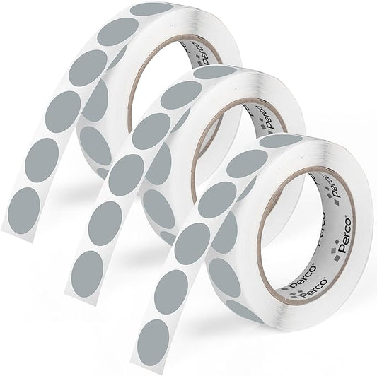 Perco Grey 1-Inch Round Circle Dot Sticker Labels by Perco