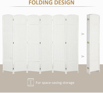 HOMCOM Room Divider, 6 Panel Folding Privacy Screen, 5.6' Tall Freestanding - Image 4