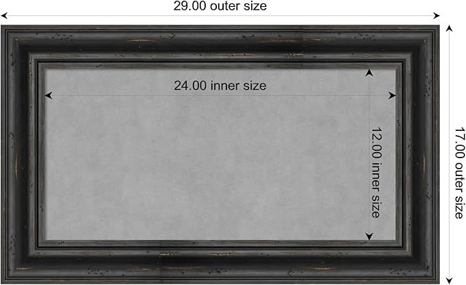 Amanti Art Black Framed Magnetic Board 17x29 Small Vision Board - Image 4
