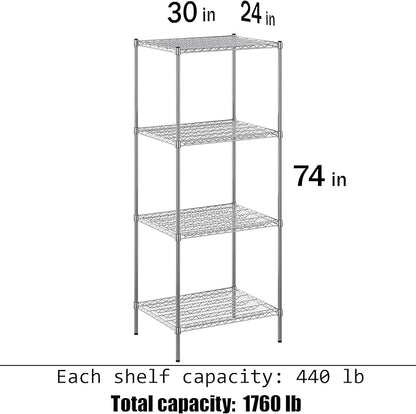 Regal Altair 24" Deep x 30" Wide x 74" Height Wire Shelving Kit | 4-Tier | NSF - Image 3