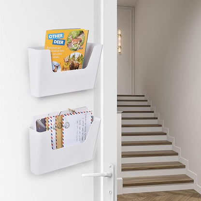 YOHOM No Drilling File Holder Wall Mails Magazines Organizer Adhesive Door Mount - Image 3