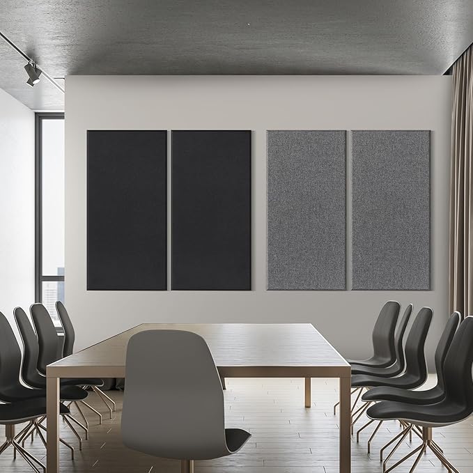 2” Thick Acoustic Panels with Hanging Hardware, Heather Grey - Image 2