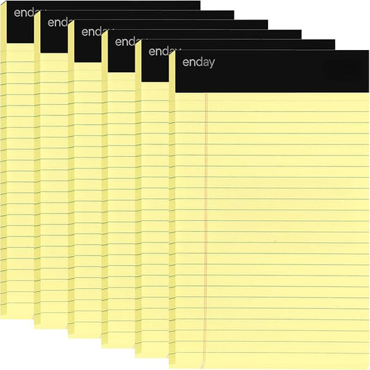 Emraw Jr. Legal pad, legal/wide Ruled Writing Pad. Perforated Edge. 5" X 8" by ENDAY
