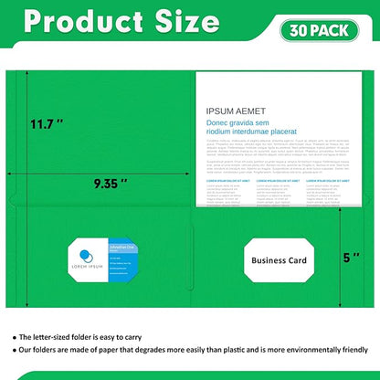 Two Pocket Folders, PANDRI 30 Pack 2 Pocket Folders, Letter Size Paper File - Image 2