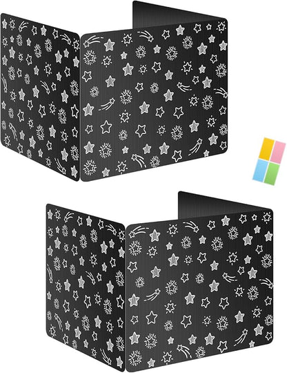 Black 2-Pack Desk Dividers for Students, Waterproof Plastic Study Carrel Divider by Ubenic