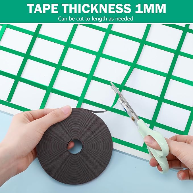 AmazingSpark Magnetic Tape Roll Thin Strips, 1/4 Inch x 33 Feet Magnetic Board - Image 6