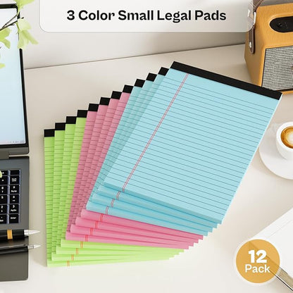 Nichela Legal Pads 5x8 12 Pack Note Pads College Ruled Notepad Pink/Green/Blue - Image 5