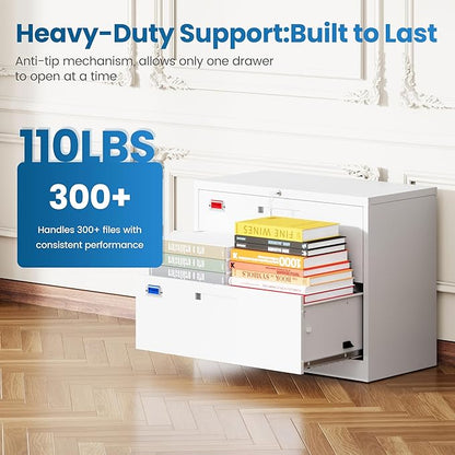 PEUKC 2 Drawer File Cabinet, Lateral Filing Cabinets - Image 8
