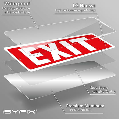 iSYFIX Exit Sign – 12 Pack 12x4 Inch – 100% Rust Free .040 Aluminum Signs - Image 9