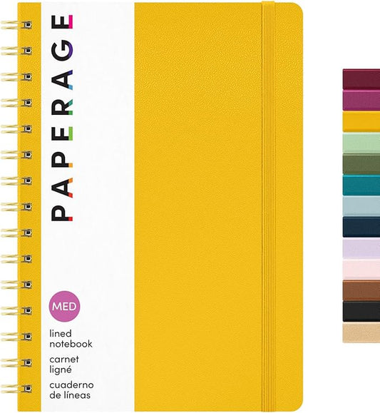 PAPERAGE Lined Spiral Journal Notebook, 160 Pages, Hardcover Journal by PAPERAGE